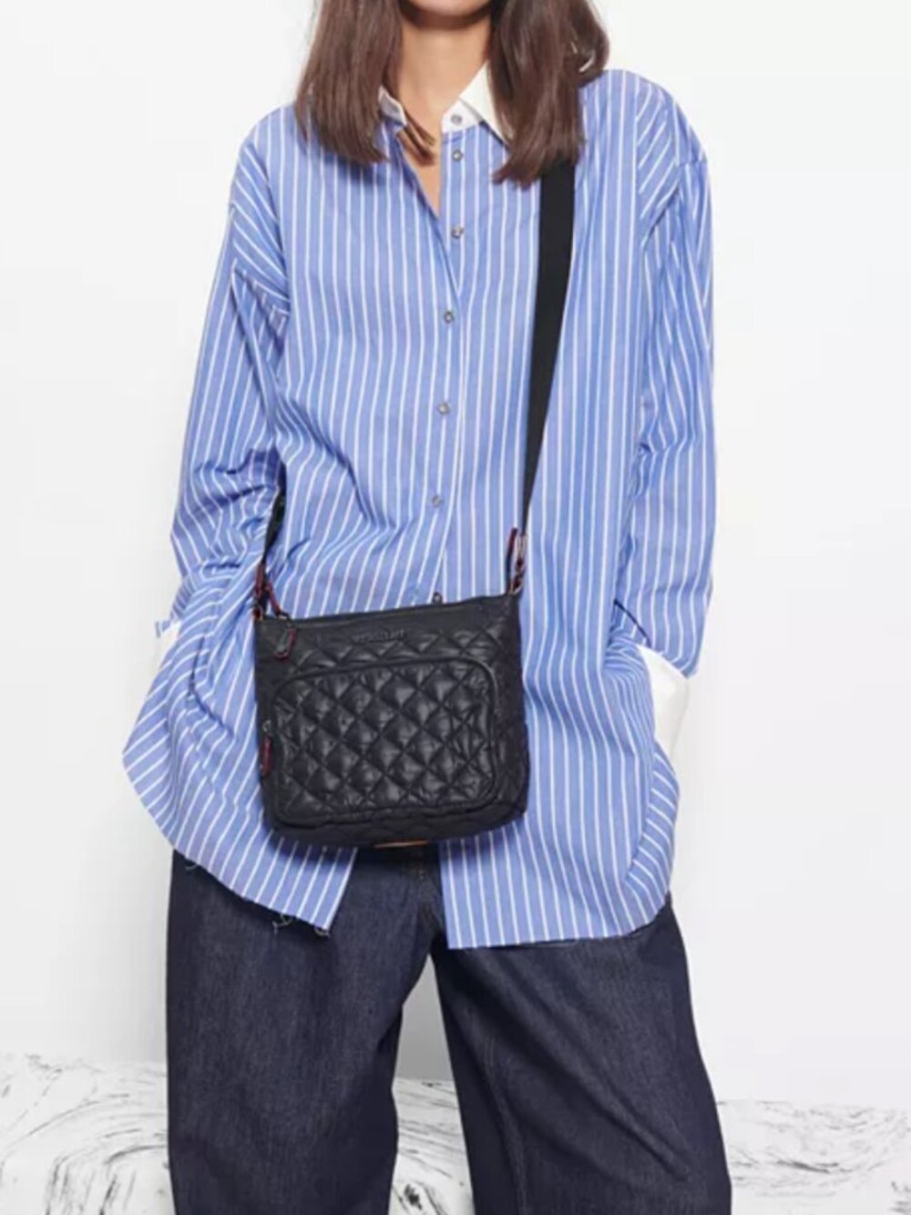 MZ Wallace Metro Scout Extra Small Crossbody Purse Black Lightweight Organized
